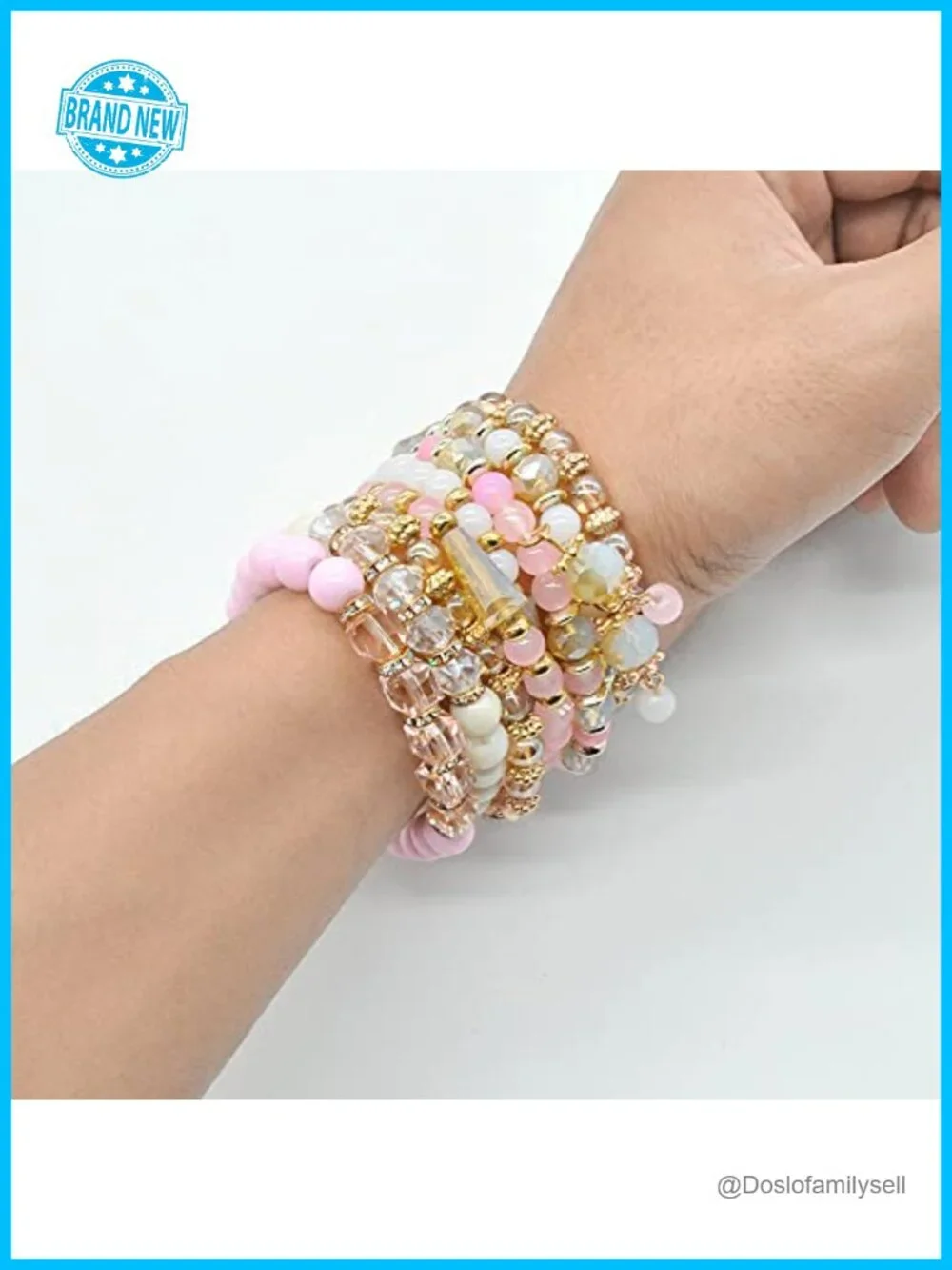 6 Sets Stackable Stretch Beaded Bracelets Bohemian Jewelry Set